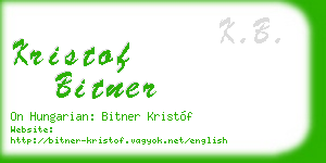 kristof bitner business card